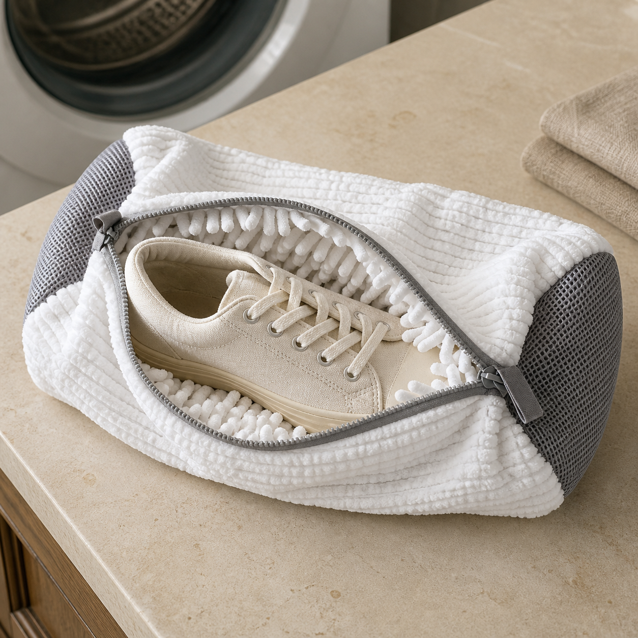 Voltex ShoeGuard open shoe wash bag with a fabric sneaker